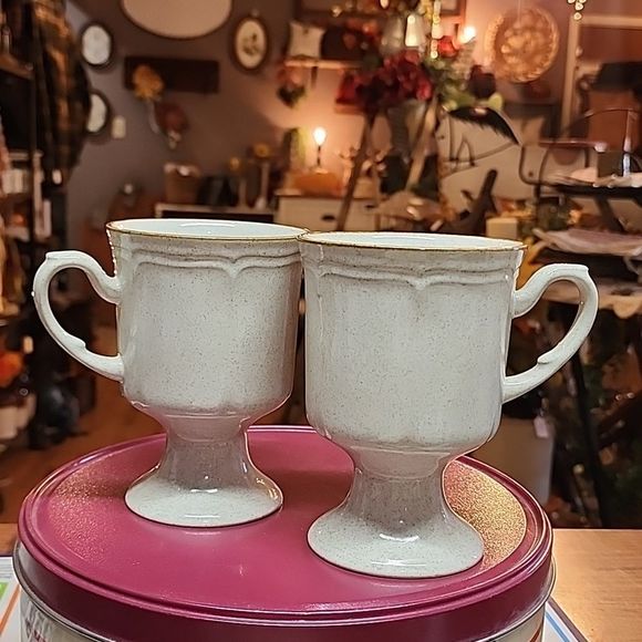 Pair of Baroque hearthside stoneware Mug - Japan Made - Picture 1 of 2